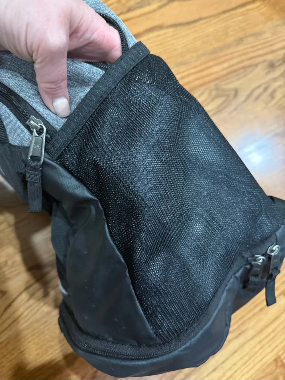 Under Armour Hustle Storm Backpack Gray Black Water-Resistant
